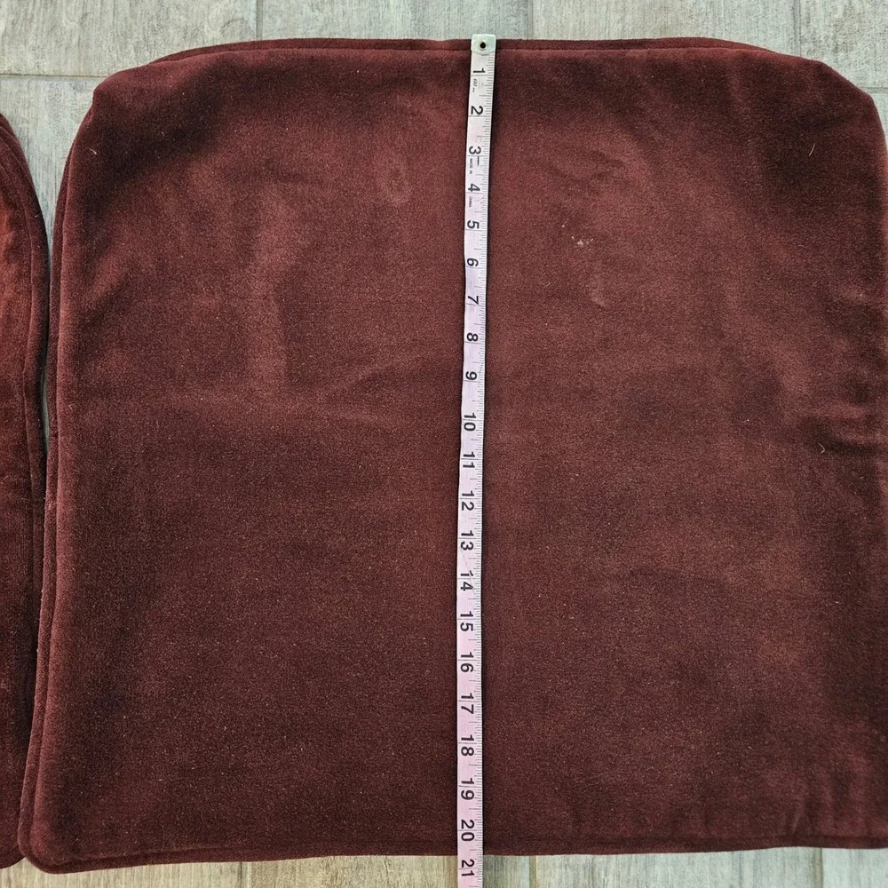 Upholstery Pillow Covers Set of 2 20x20 Burgundy Velvet Square Zipper Accent